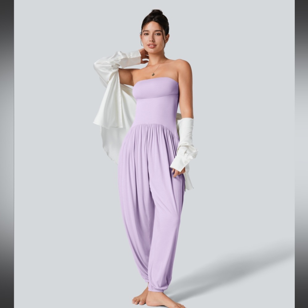HALARA Lavender Strapless Harem Jumpsuit ~ Misty Purple - Picture 8 of 8